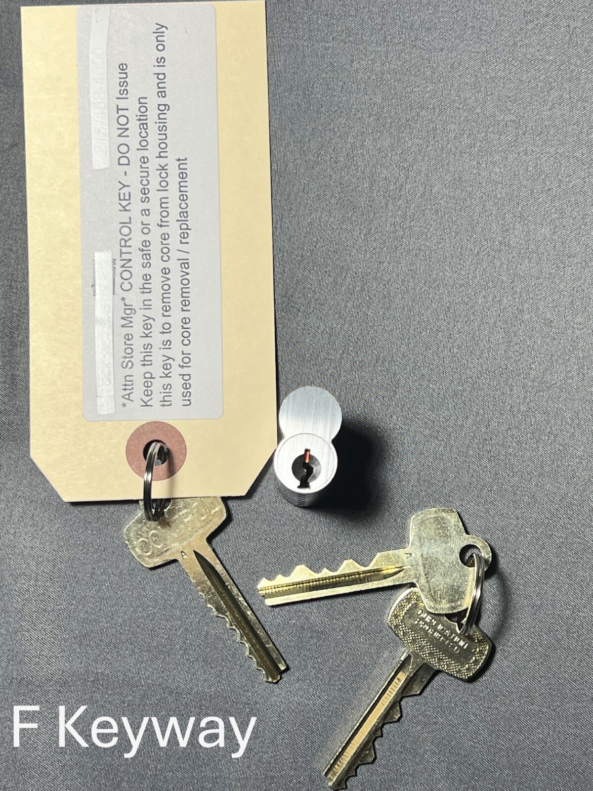 KSP 7 Pin SFIC F Keyway Core With 2 Keys and 1 Control key In 26D Finish
