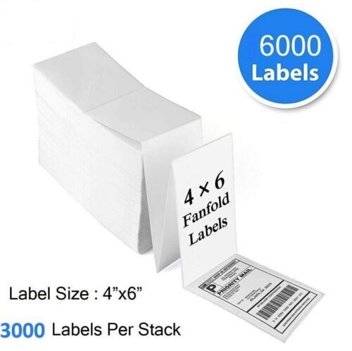4»x6» Direct Thermal Labels Shipping LABELS for Zebra 500 ~ 6000 Pcs