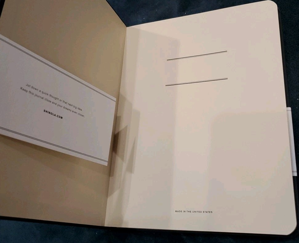 Shinola Detroit Medium Hard Ruled Journal Jet Black – 5.25 x 8.25″ NEW