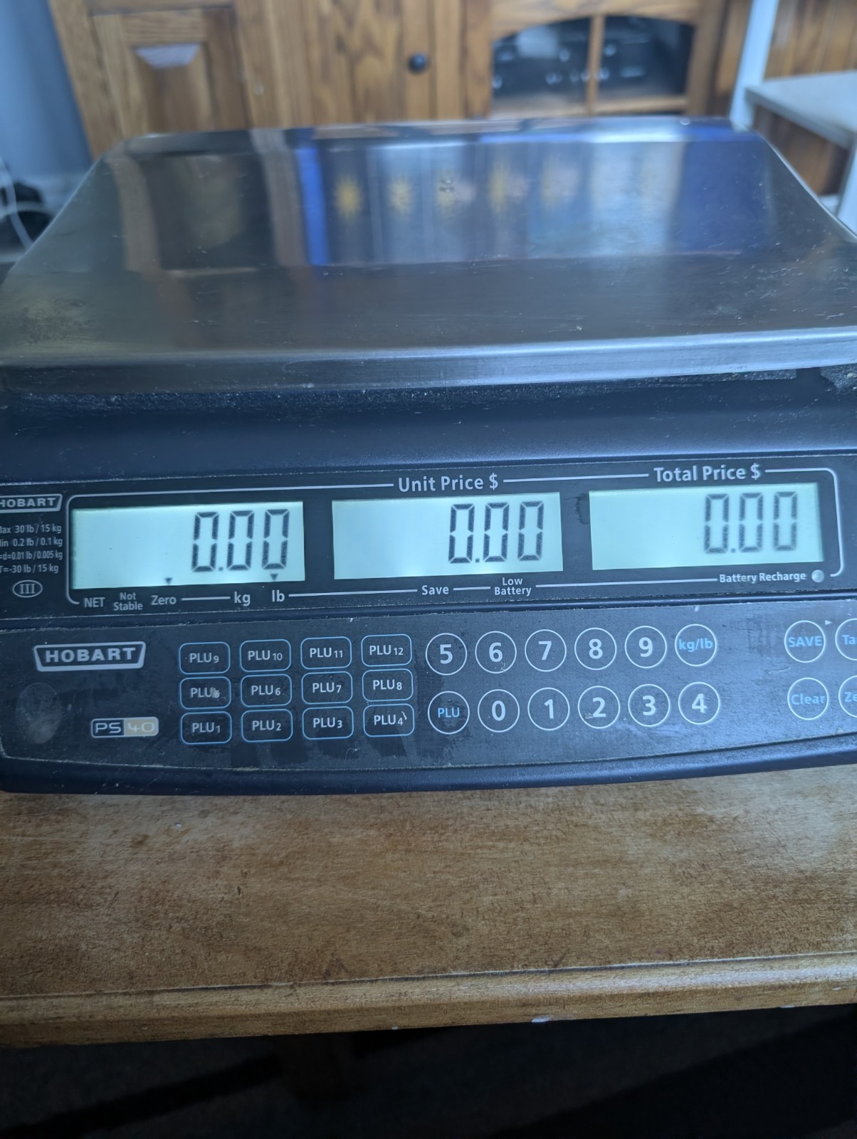 Hobart PS40 Digital Price Computing Legal for Trade Scale, 30 lb Capacity