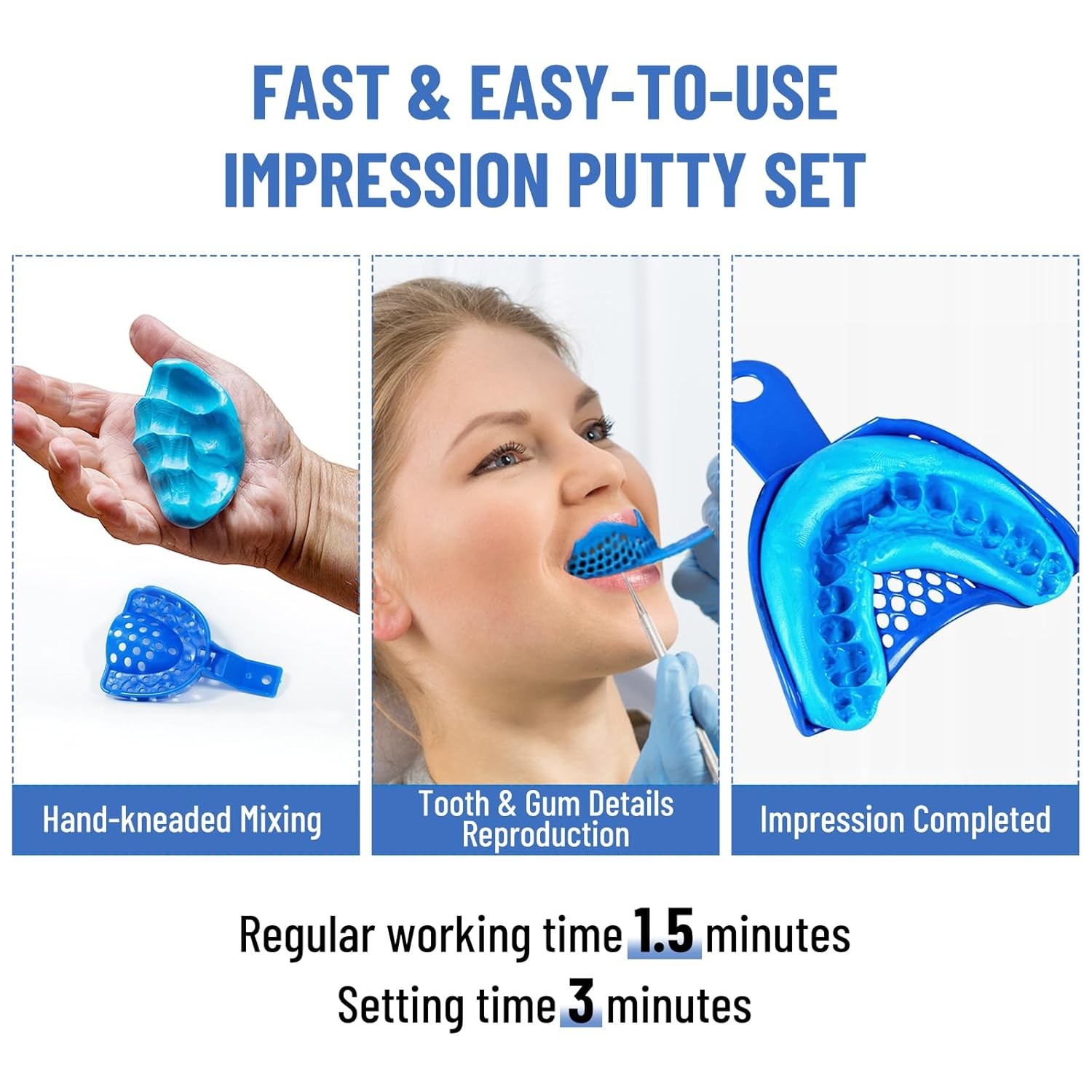 Dental Putty Fast Set VPS Dental Impression Material 400g Base & 400g Catalyst