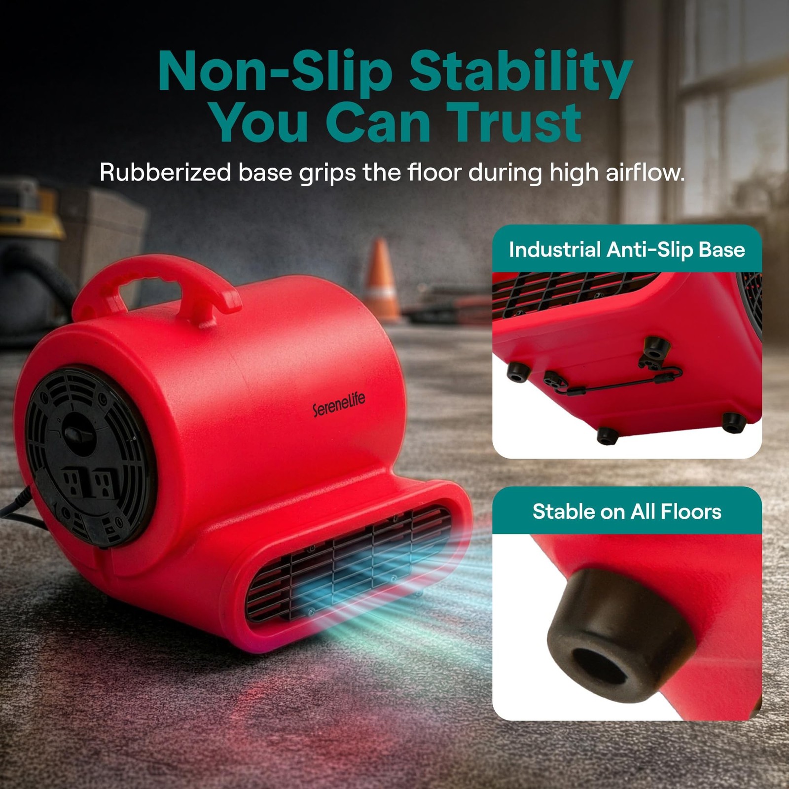 SereneLife Air Mover Blower Fan 2500 CFM – Powerful High Performance 3-Spe