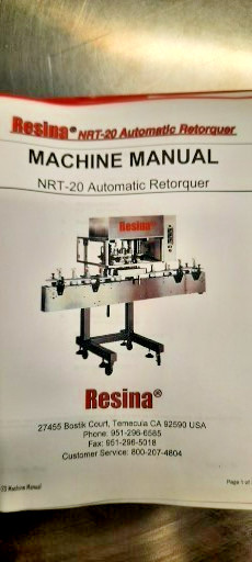 Hardly Used Great condition Resina Model NRT-20 Automatic Cap Retorquer.