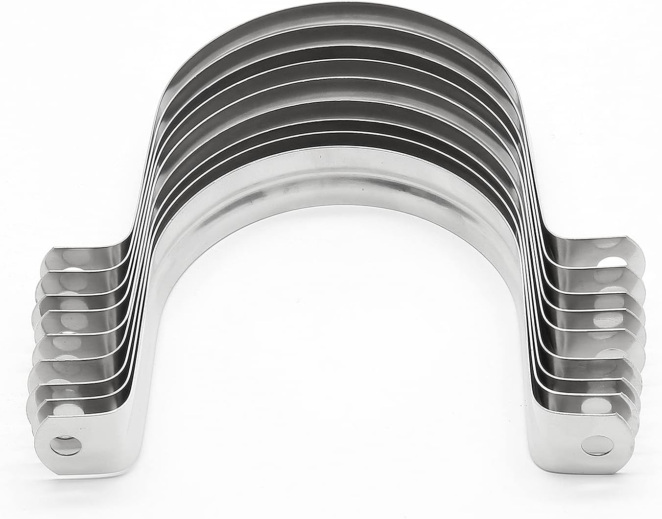 10Pcs 3 Inch Stainless Steel Large Conduit Clamps, Two Hole Strap U Bracket Rigi