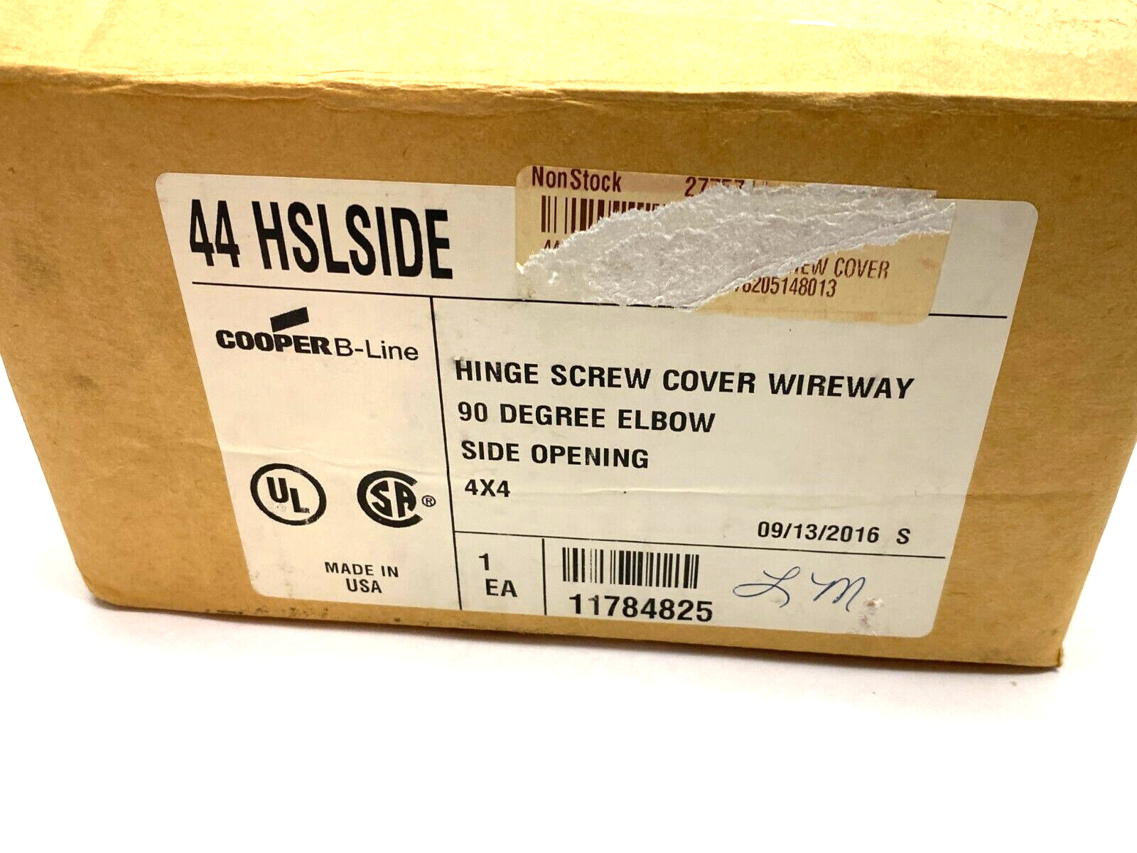Cooper B-Line 44HSLSIDE Wireway Elbow Hinge Screw Cover 90-Degree Side Opening