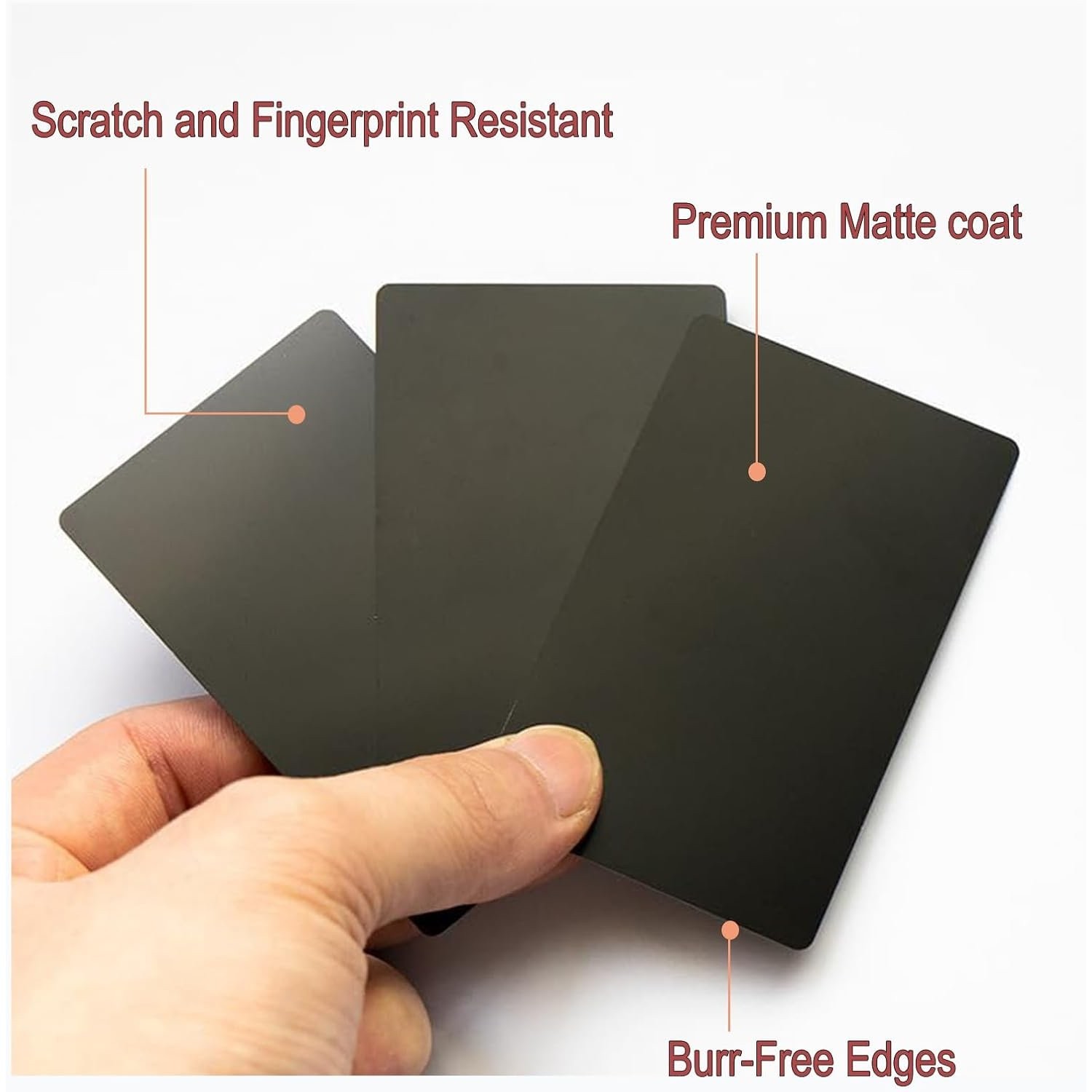 Premium Matte Black Metal Business Cards 50 Pcs for Customization & Engraving