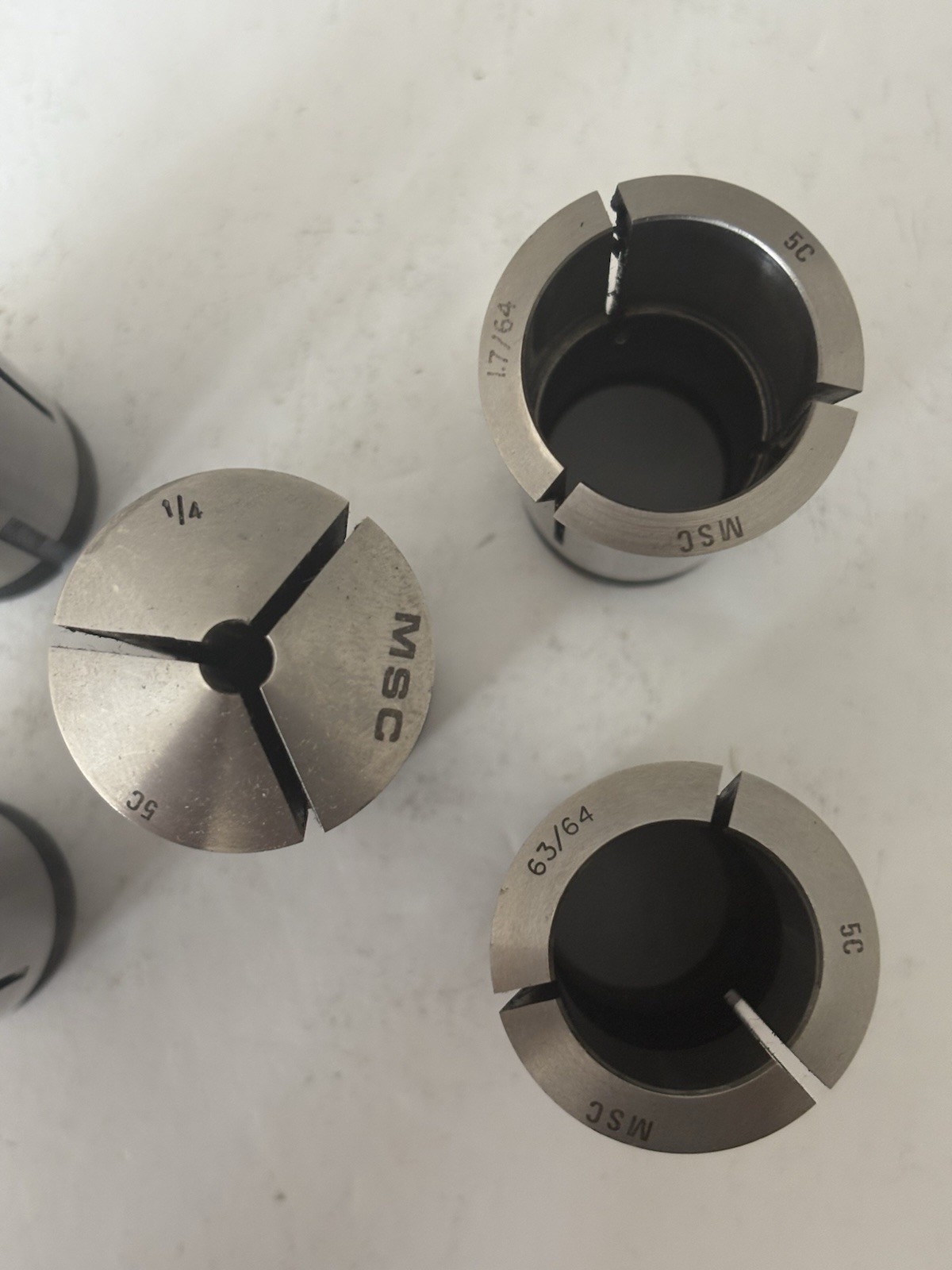 5C Emergency Collets MSC Lot of 5 PCS Machinable Steel Hardinge Compatible NEW!