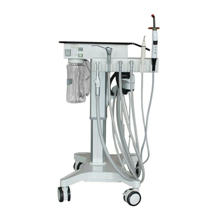 Greeloy GU-P302S Mobile Veterinary Dental Unit Cart + Oil Free Air Compressor 4H