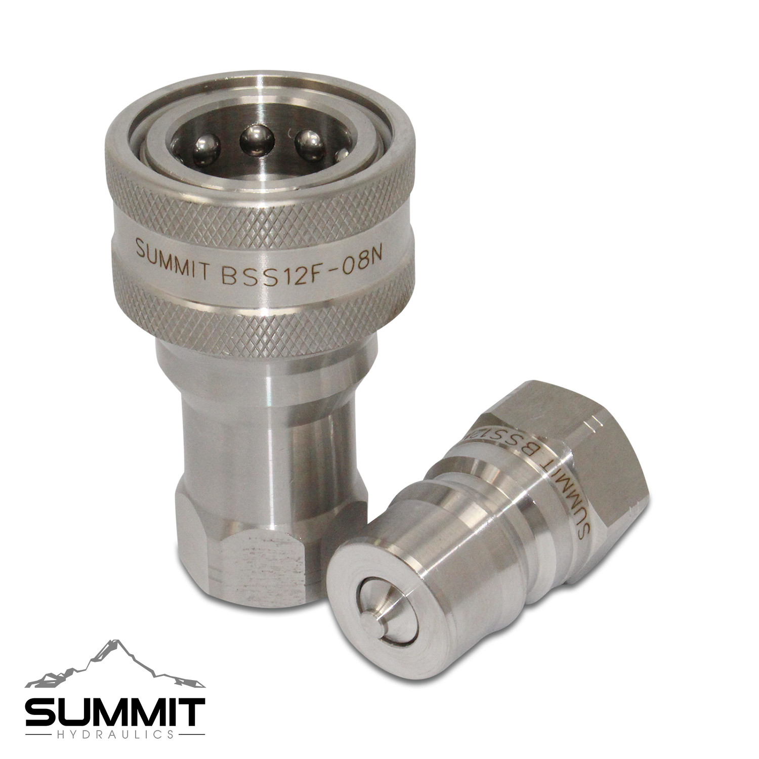 1/2″ NPT ISO 7241-B Stainless Steel Quick Disconnect Hydraulic Coupler Set