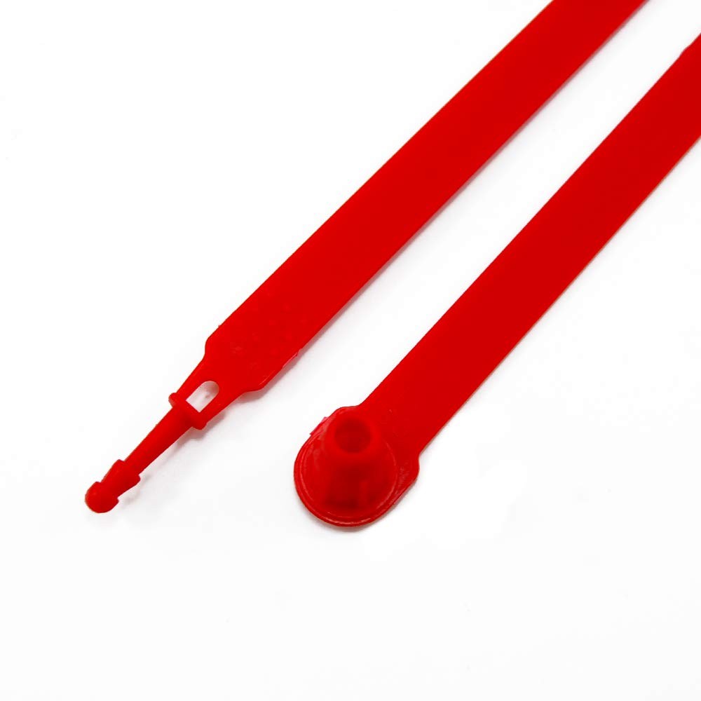 100 Plastic Security Seals – Numbered Tamper for Trucks, 100, Red