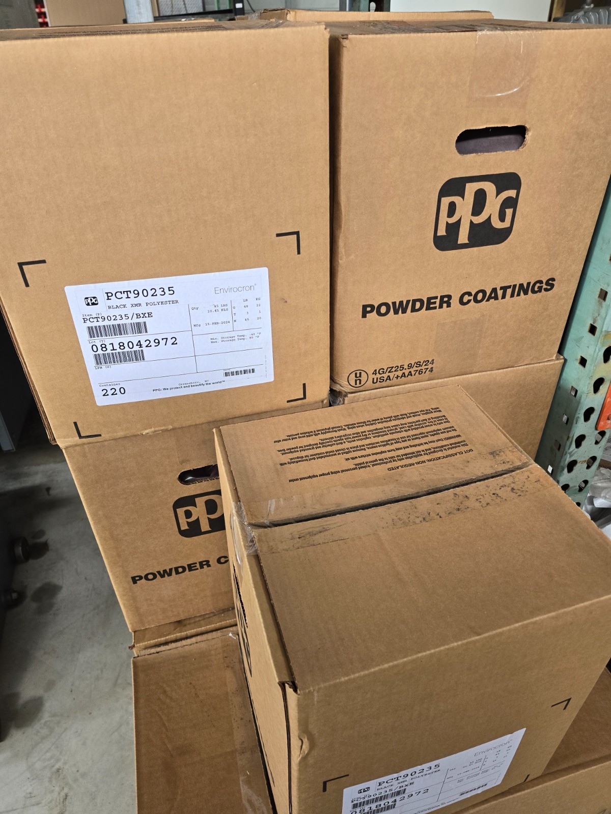 PPG Black Polyester Powder Coating PCT90235 (10 lb Box) FREE SHIPPING