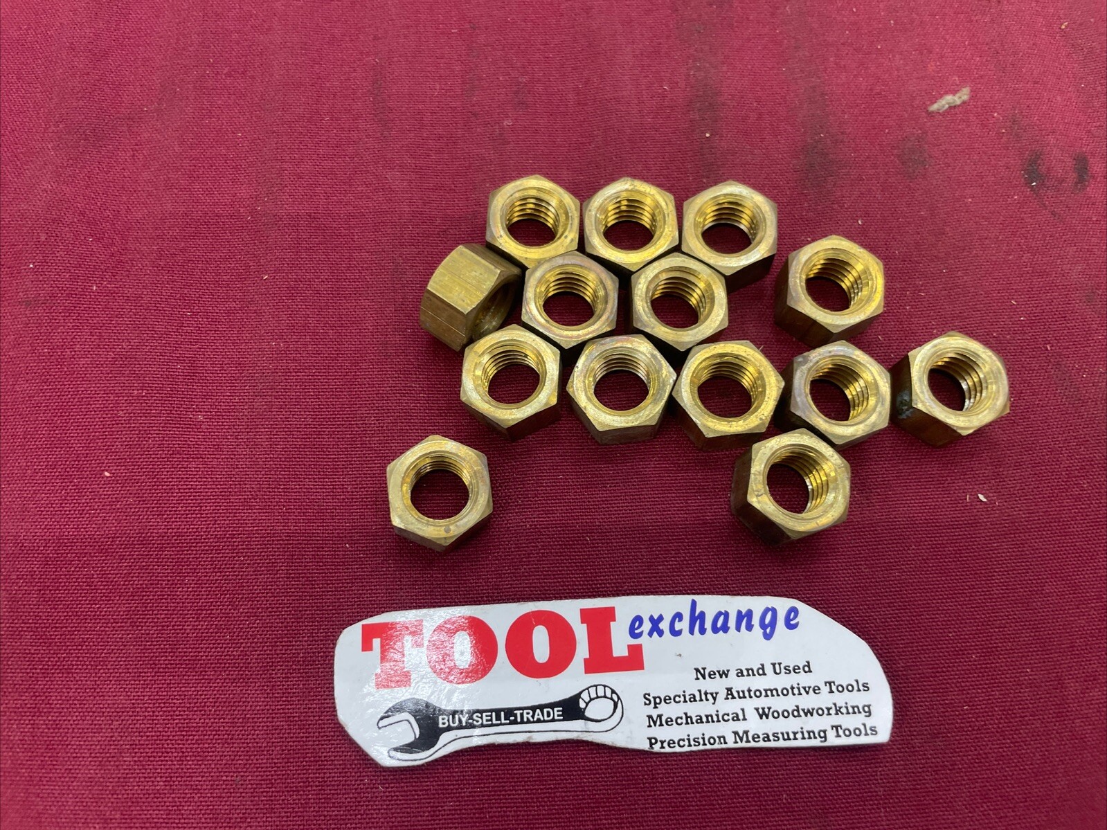 NOS 7/16”-14 x 5/8″ Brass Hex Nut VINTAGE Made in US Qty 14