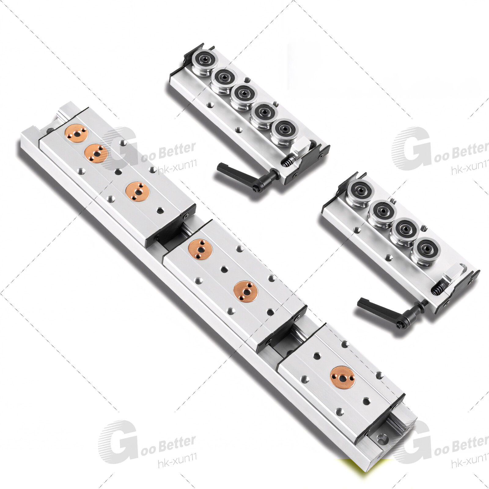 Built-In Dual-Axis Linear Rail Guide 500mm Lock Sliders SGB10-SGB35 3/4/5 Wheel