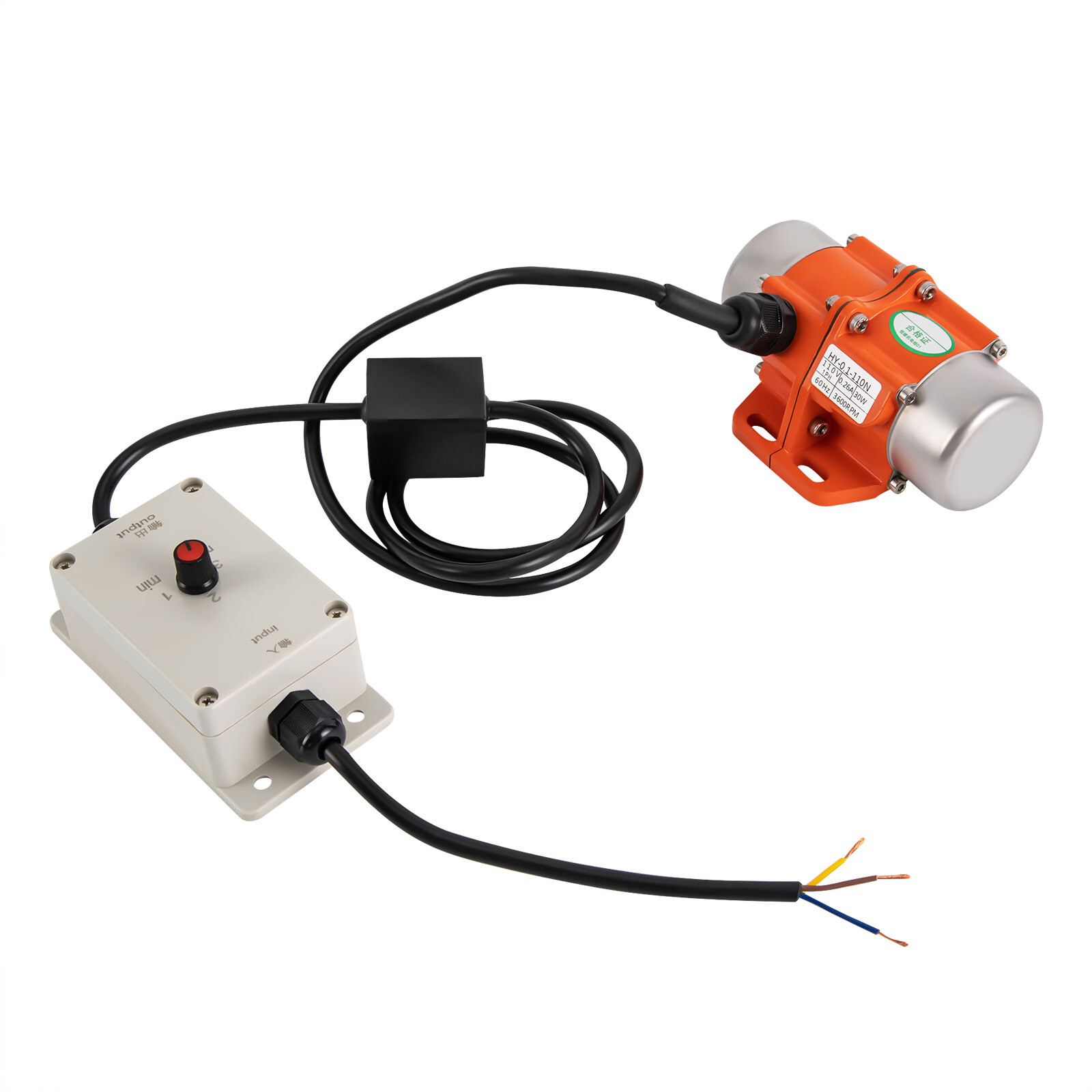 30W Vibration Motor AC Vibrating Asynchronous Motor w/ Speed Controller 3600RPM