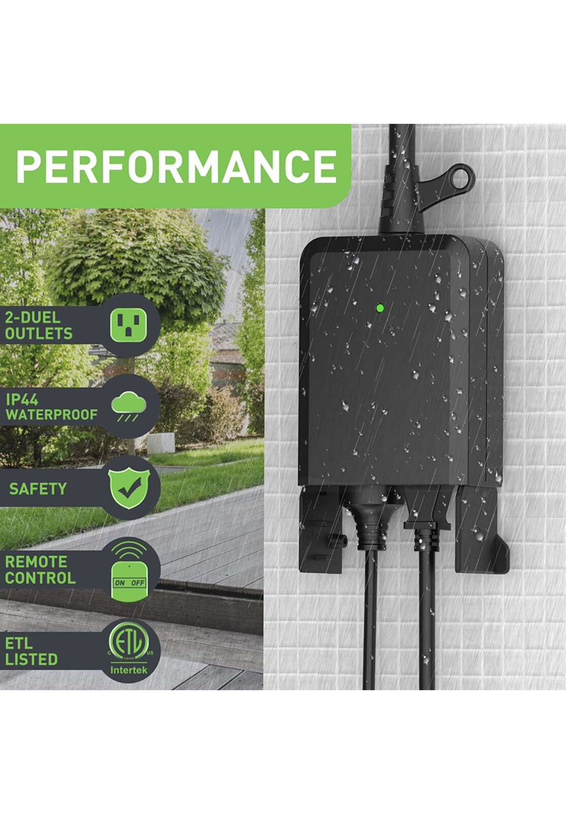 ZESEN Outdoor Remote Light Sensor Timer Heavy Duty Plug in Switch 80 Ft Read