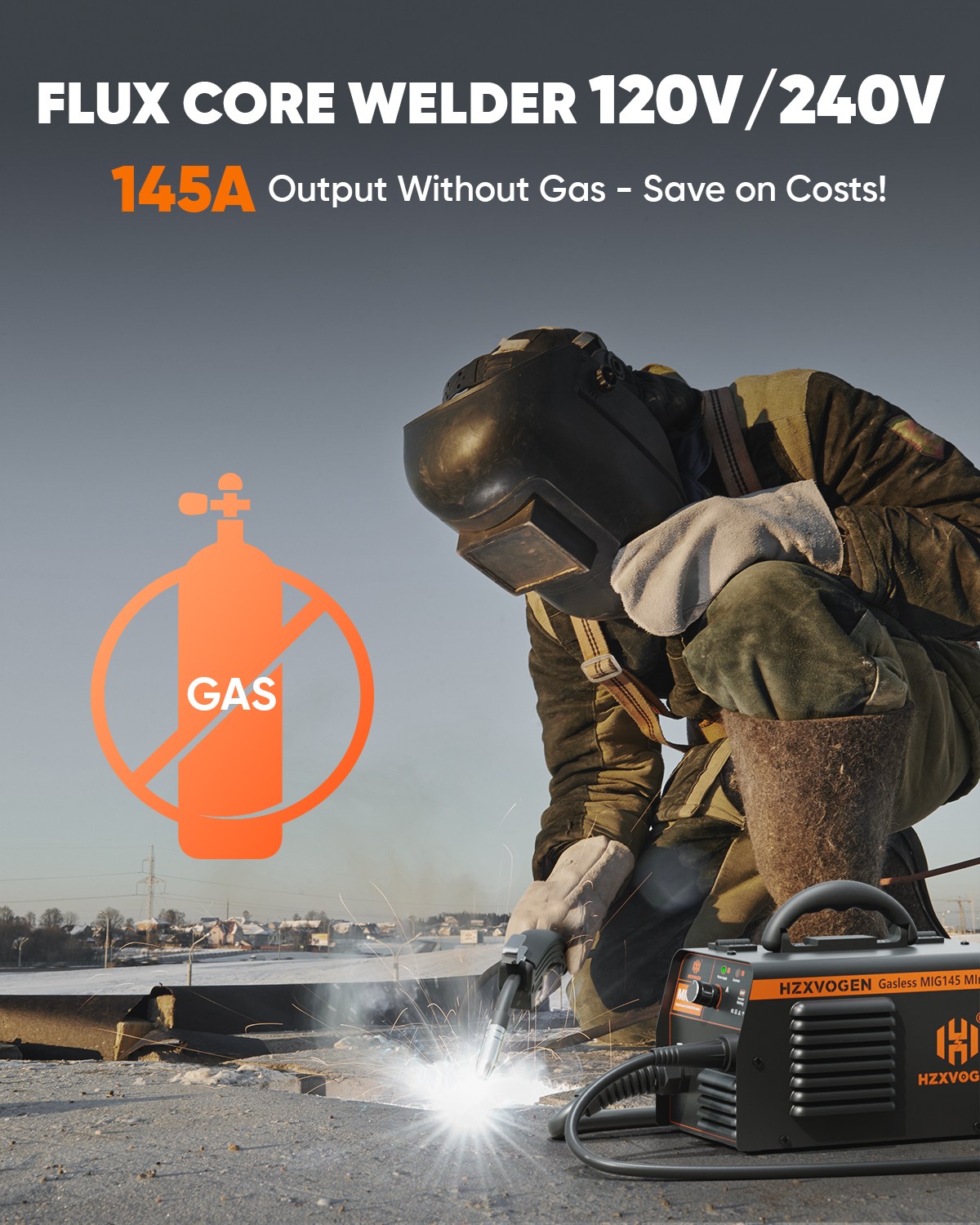 110V/230V Gasless Flux-Core Mini MIG Welder ARC Welding Machine 200A for US Shop