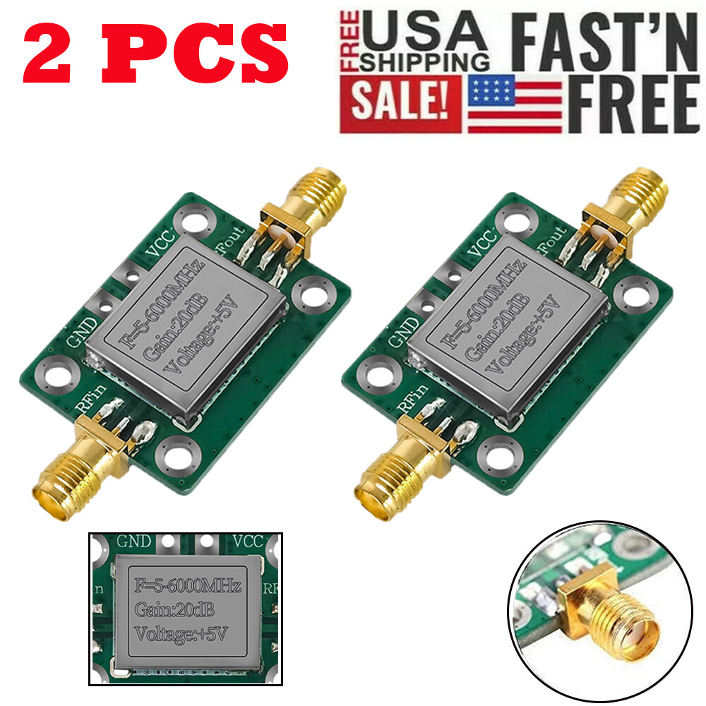 2PCS 5M-6GHz RF Amplifier Ultra Wideband Gain 20dB Medium Power Amplifier Board
