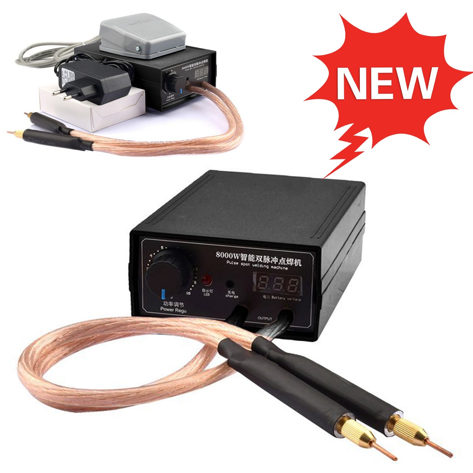 8000W Mini Spot Welder Machine DIY Kit Battery Spot Welding Pen Tools Black NEW