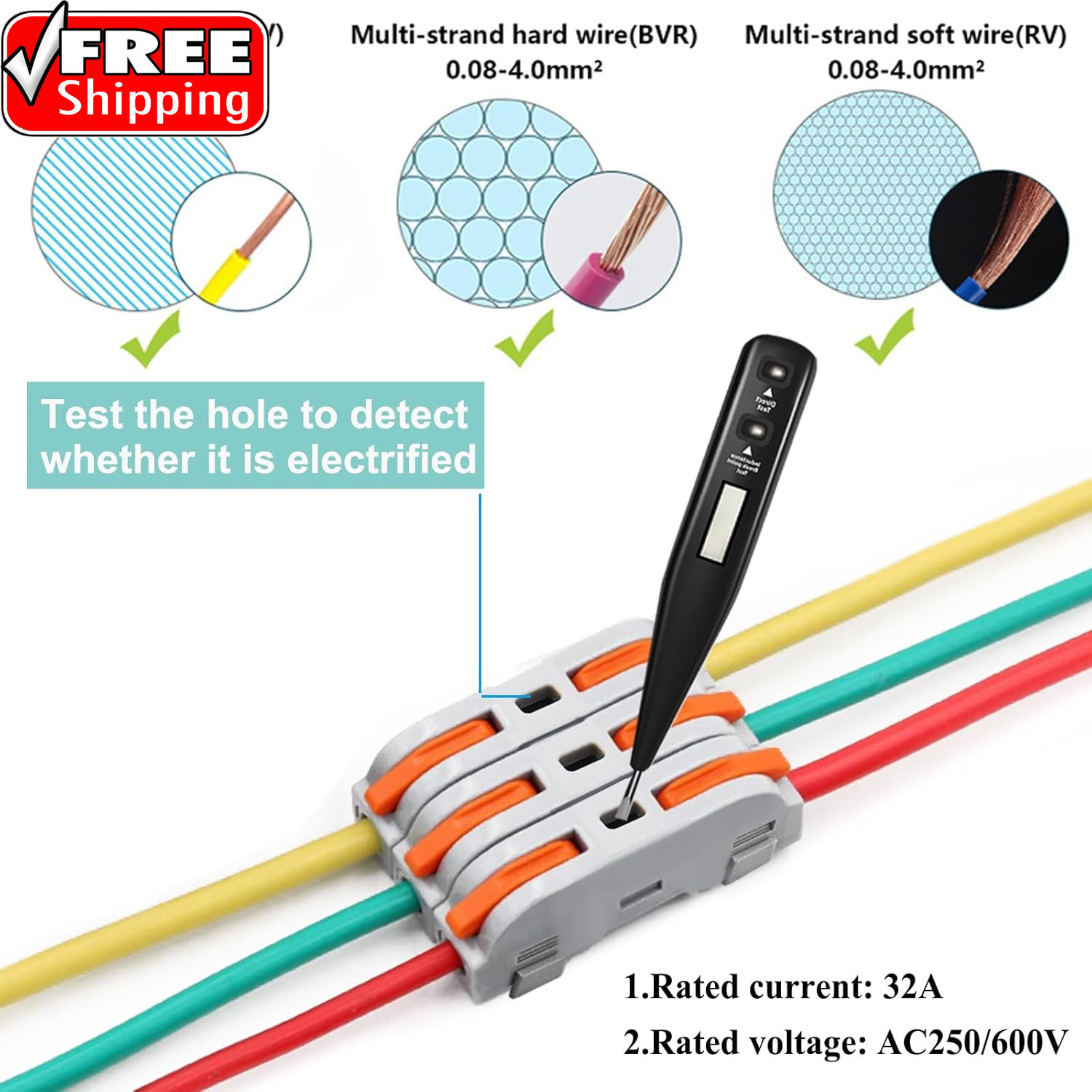 60PCS Lever Wire Connectors AWG28-12, Quick Connect Electrical Splicing Kit for