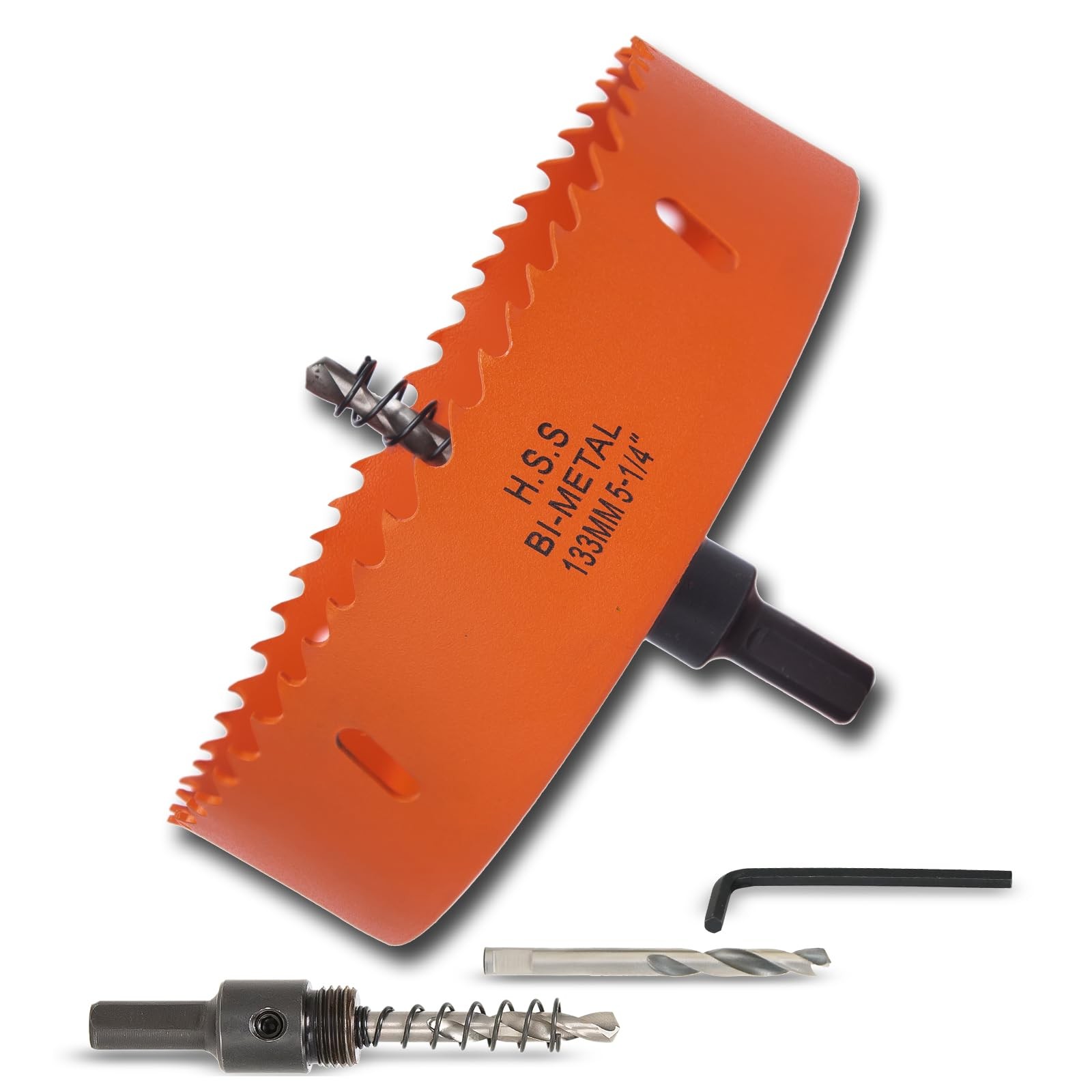 VIKITON 5-1/4 Inch Hole Saw with Arbor for Metal Wood in, Orange