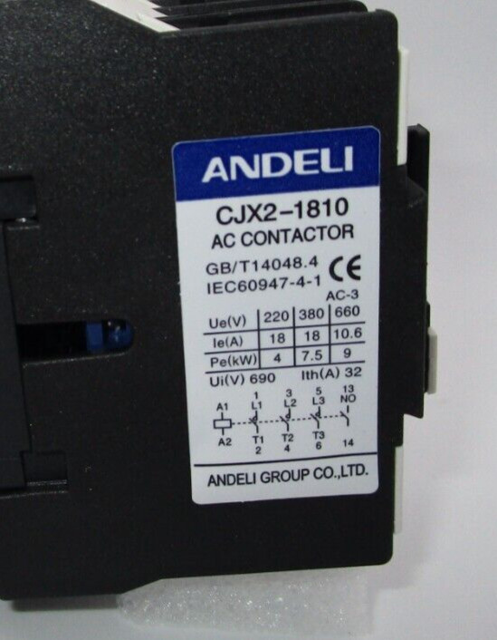 CJX2-1810-M7-220V AC ANDELI AC Contactor 18A Coil 220V 3P+1NO FAST SHIPPING