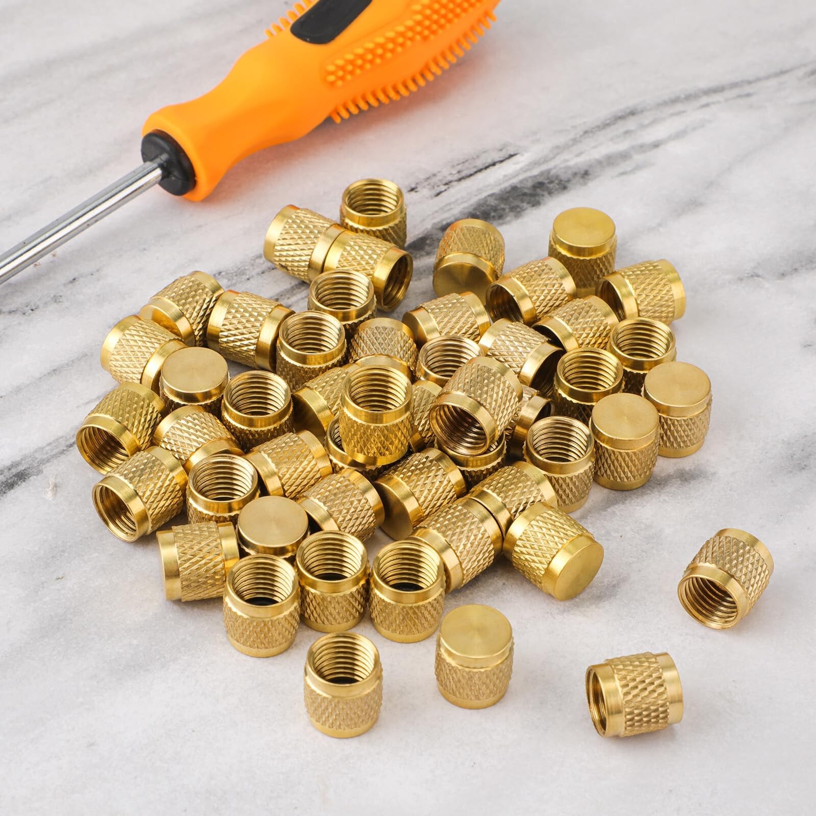 50 Pcs 1/4Inch Brass Flare Solid Brass Caps with O Seal 7/16-20UNF Thread NEW US