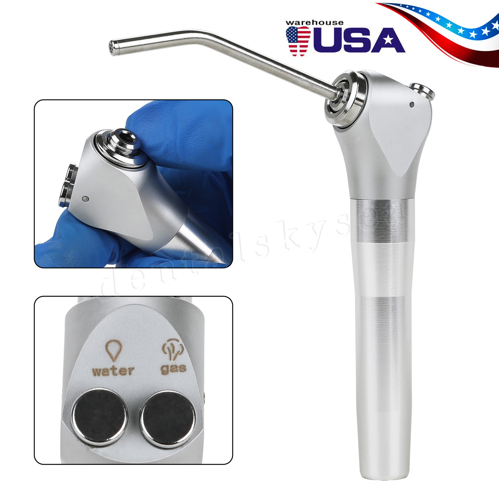 USA Dental 3 Way Air Water Spray Triple Syringe Handpiece / Nozzles Tips Tubes