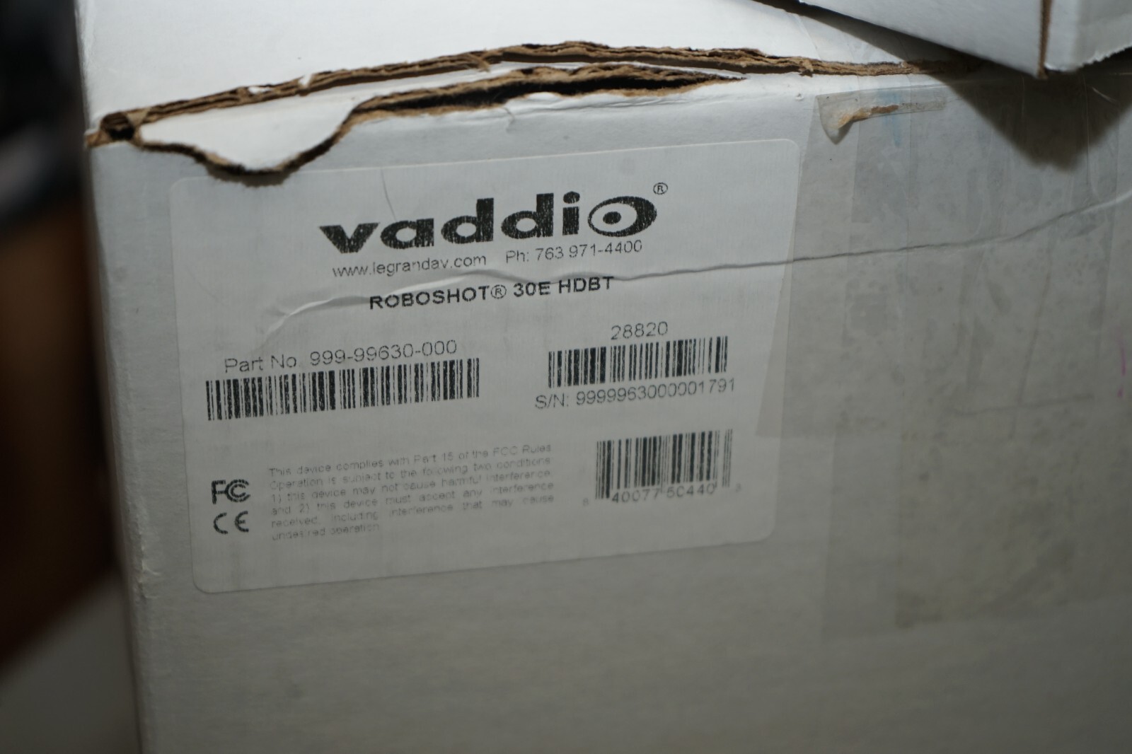 ^ Vaddio 999-99630 RoboSHOT 30E HDBT OneLINK Bridge System #X4580