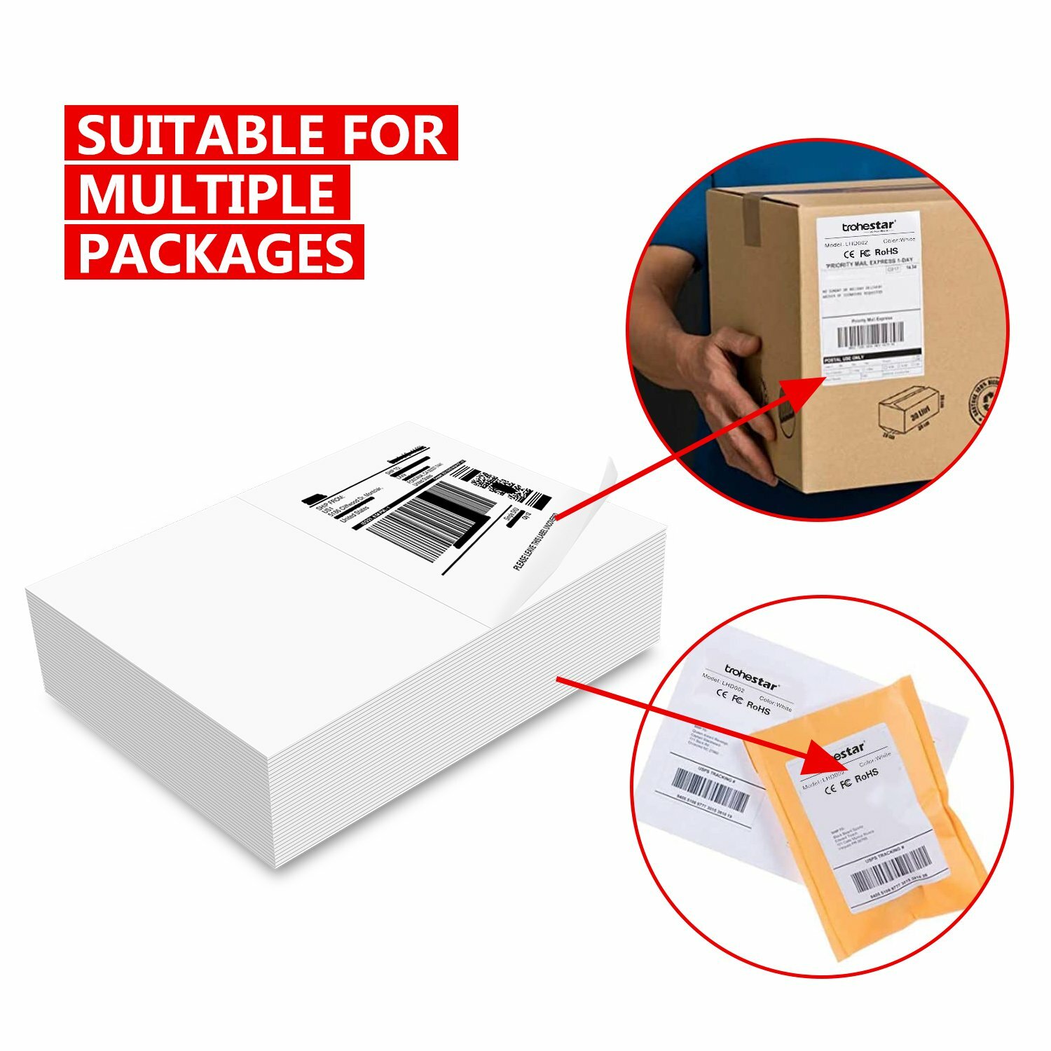 1100 LABELS Premium 8.5 X 5.5 HALF SHEET SHIPPING LABELS self adhesive