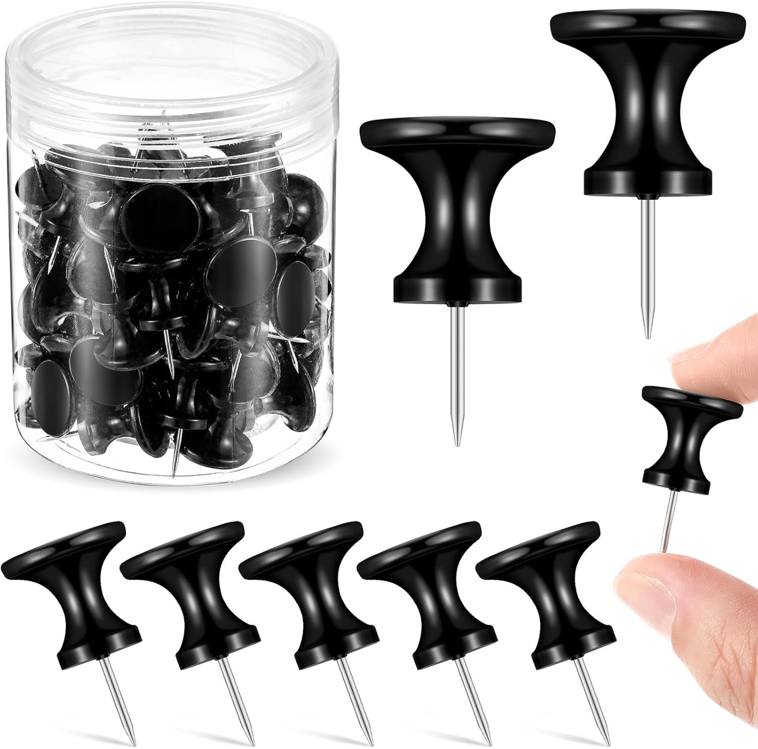 60 Pcs Giant Push Pins Large Thumb Tacks Jumbo Tacks 1 Inch Plastic Heads Pins f