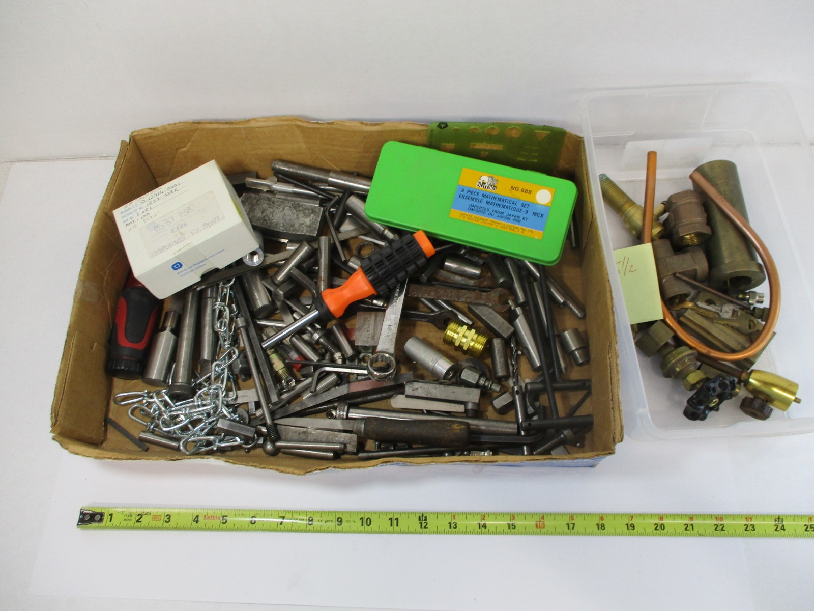 25 # Lbs Machinist Parts Pieces Bits Hand Tools Hardware Doo Dads & Brass Scrap