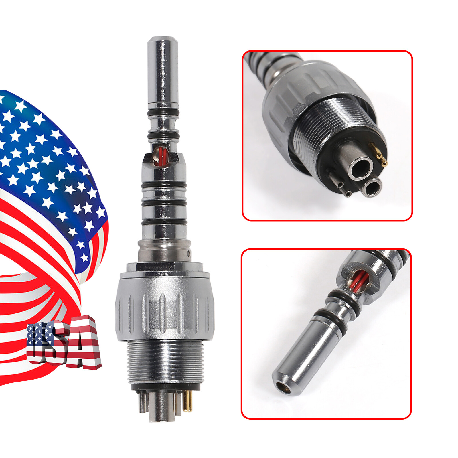 1-5*Dental LED Fiber Optic handpiece fit Kavo Multiflex Lux coupler 6 Hole OR