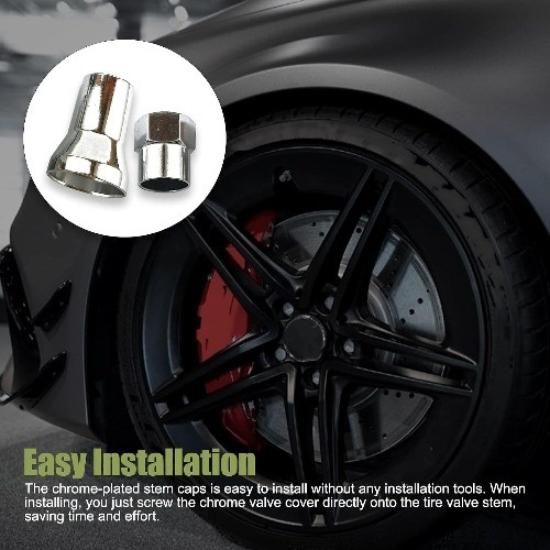 10 PCS Leakproof Tire Valve Cover, Universal Alloy Wheel Valve Stem Sleeve and C