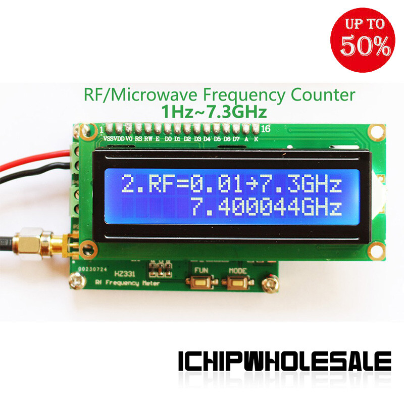 HZ331 Small HF RF Frequency Meter Counter 2.4G 3G 5.8G 6G 7G 1Hz~7.3GHz 500 kHz