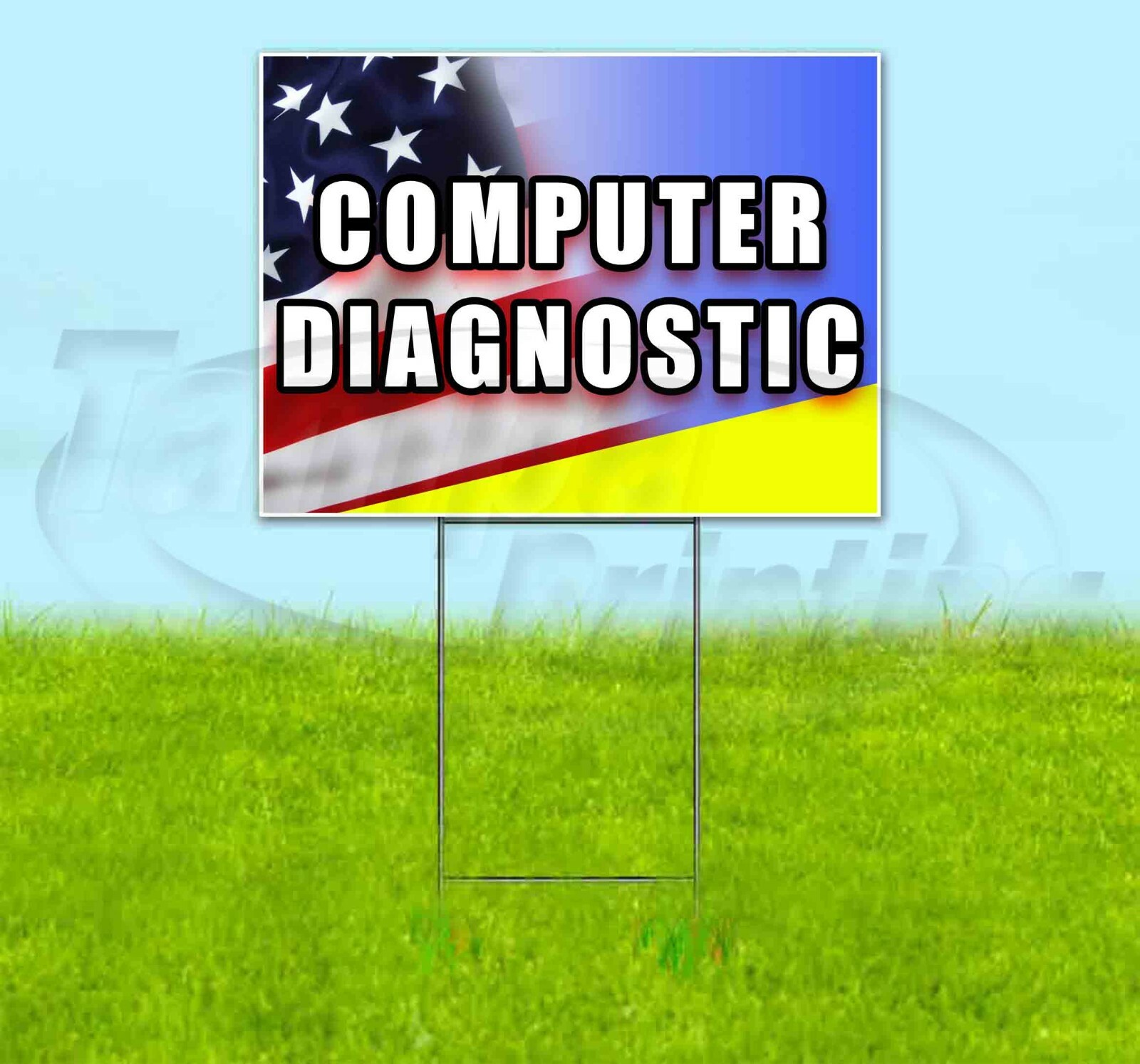 COMPUTER DIAGNOSTIC 18×24 Yard Sign Corrugated Plastic Bandit Lawn USA MECHANIC