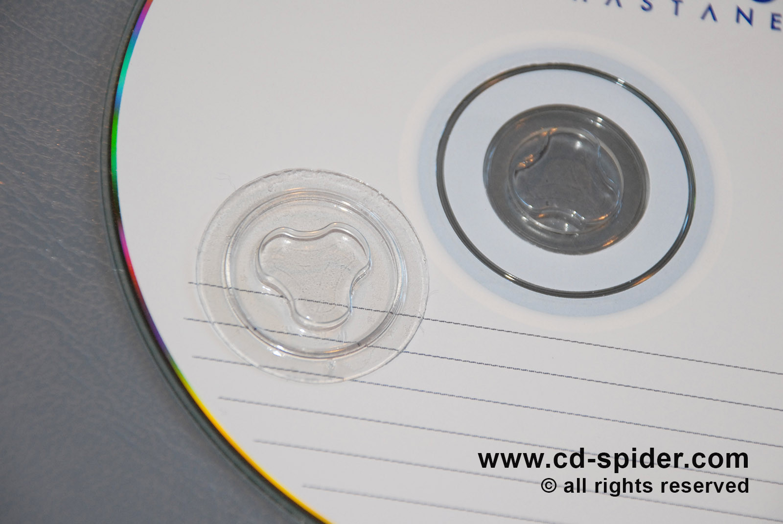 CD DVD Plastic Hub Spider Holders Back Adhesive Sticky Dots Studs 1000 pcs Clear