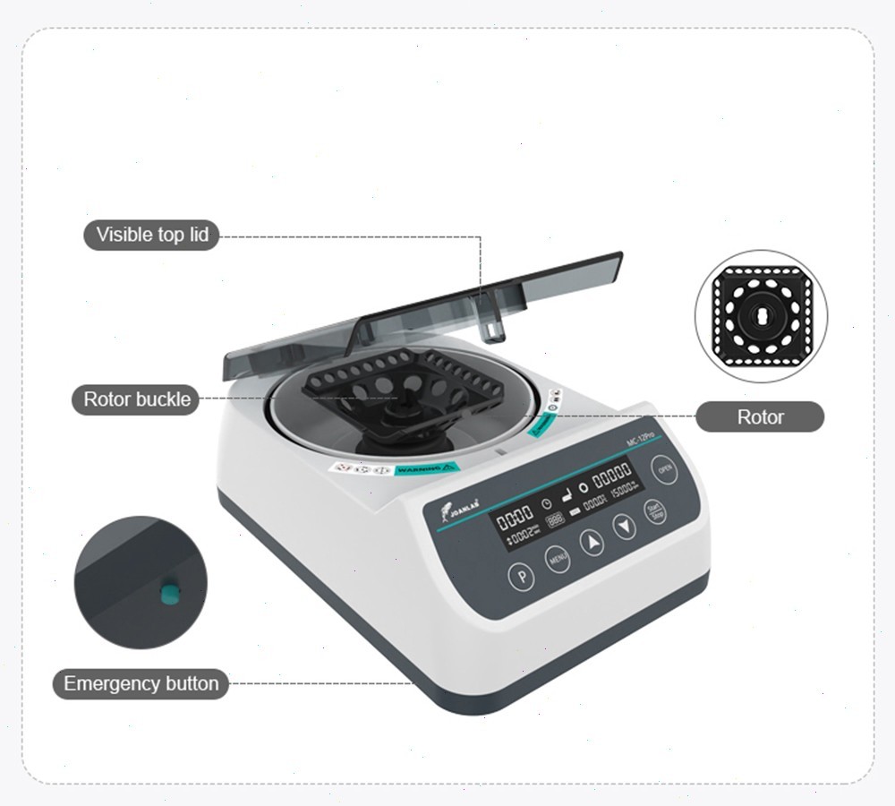 Lab PCR Micro Centrifuge Machine Digital High Speed Plasma Centrifuge 12000rpm