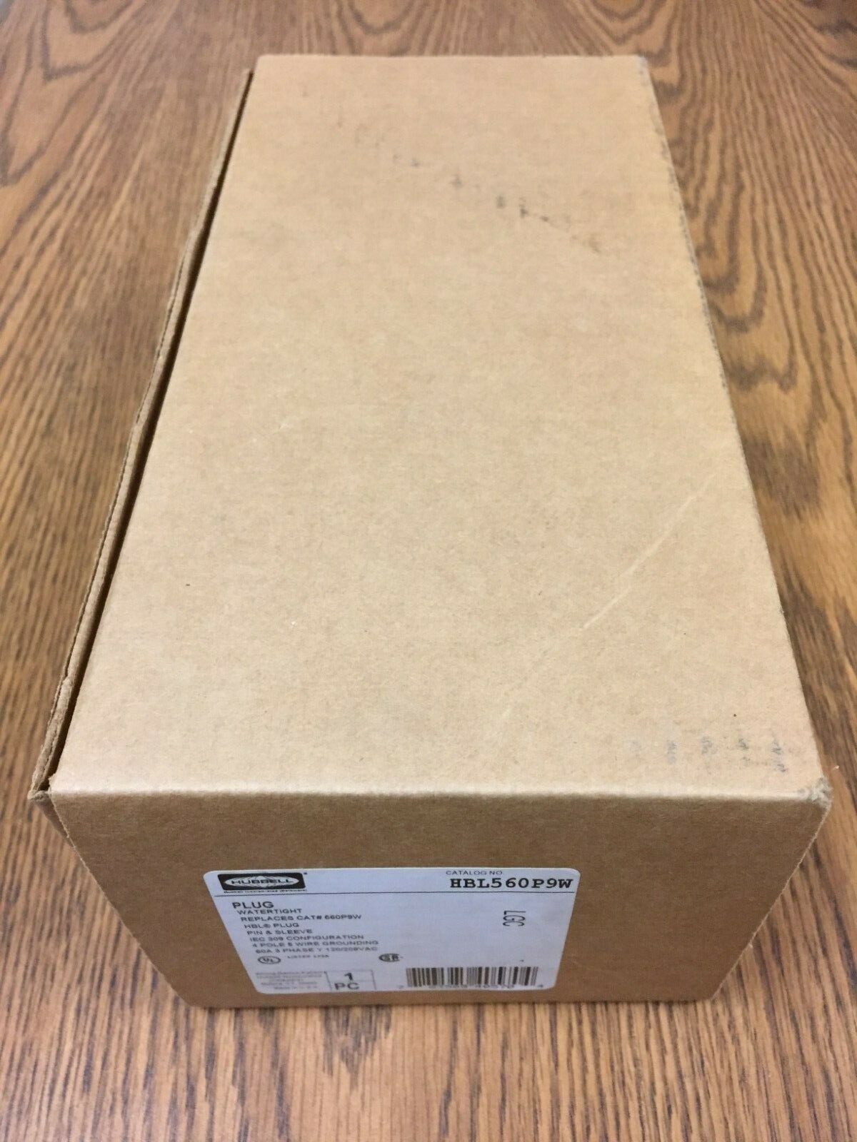 Hubbell HBL560P9W Pin and Sleeve, IEC, Plug, 4P5W, 60/63A 120/208V, 4X/69K