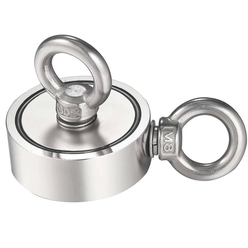 1000LB Fishing Magnet Neodymium Kit Pull Force Treasure Hunt Magnet Double Sided