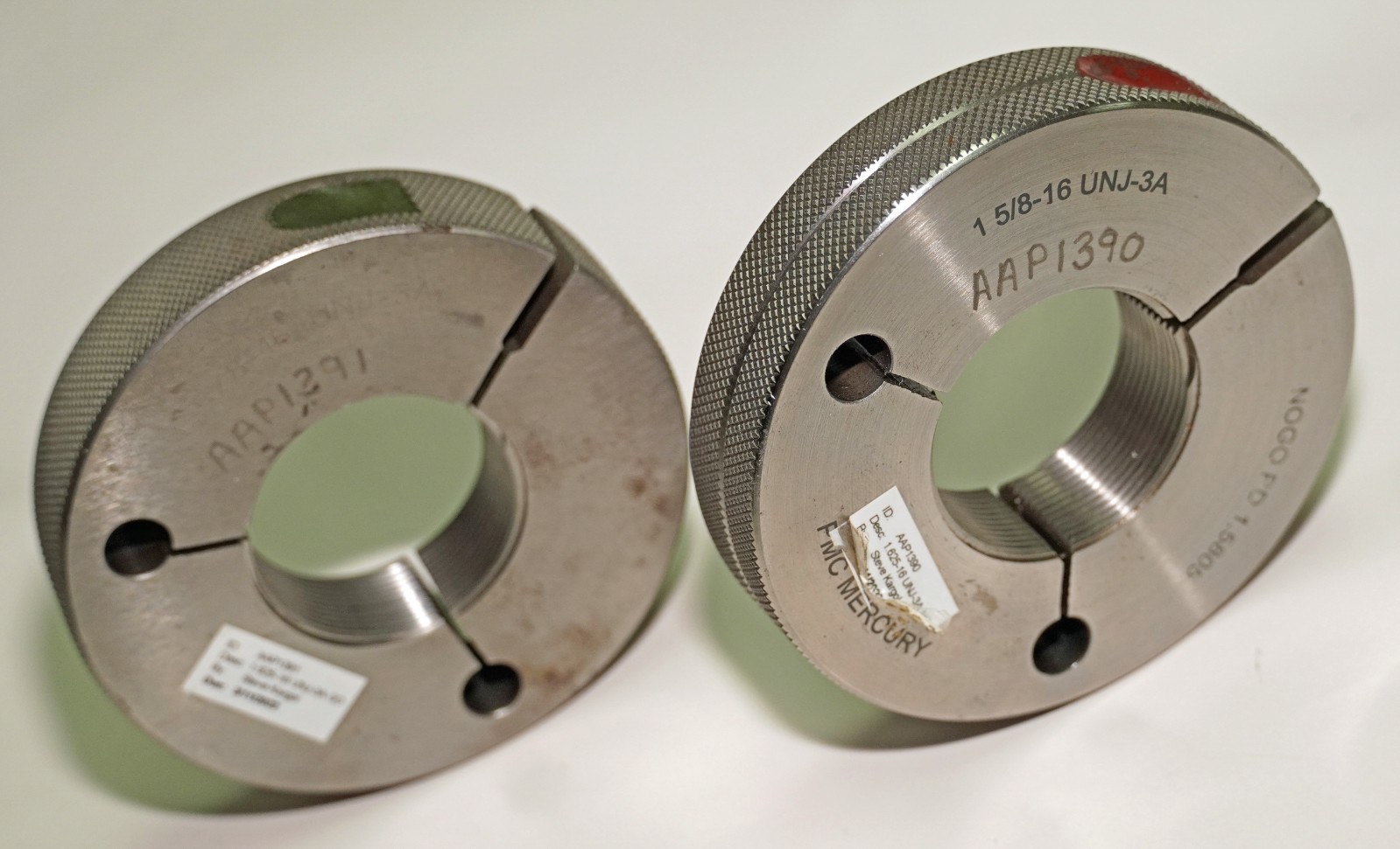 1-5/8-16 UNJ-3A Thread Ring Gage Set Go 1.5844 NoGo 1.5805 PMC Mercury USA