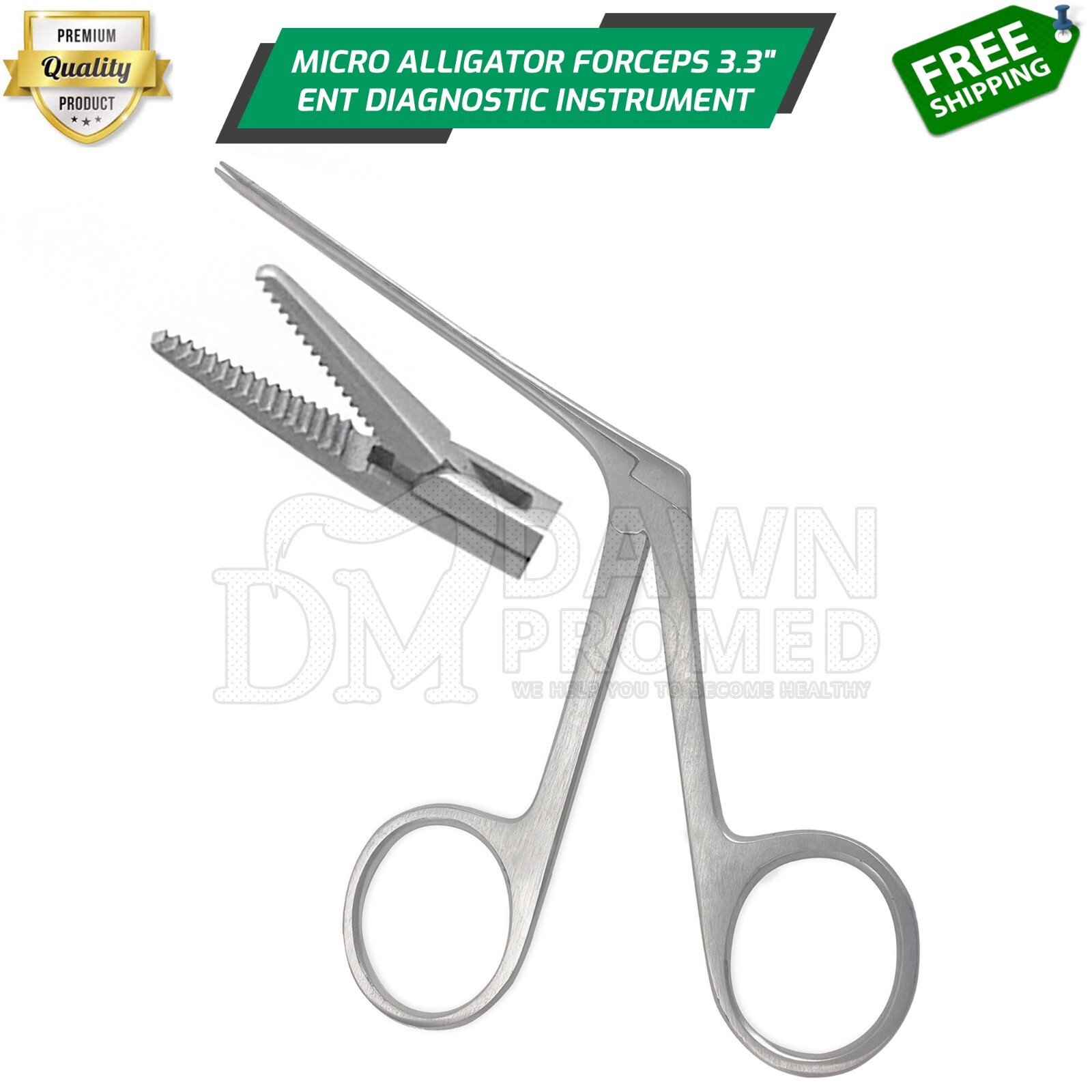 Micro Alligator Forceps Serrated Ophthalmic Lab Surgery ENT Inst German Grade