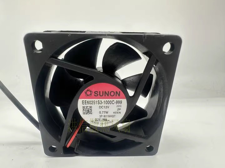 1 PCS fan EE60251S3-1000C-999 DC12V 0.77W 6025 60*25MM 2 wire cooling fan *cm