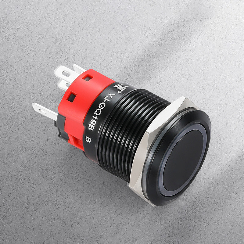 19mm Metal Push Button Switch Latching Momentary 3V-220V On/Off LED 6 Colours