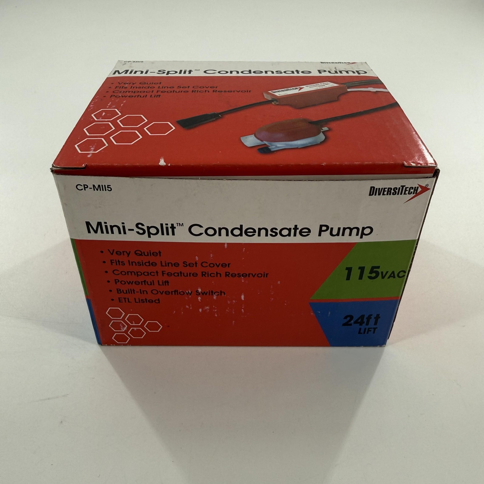 DiversiTech CP-MI1S Mini Split Condensate Pump 115VAC 24ft Lift Red HVAC AC