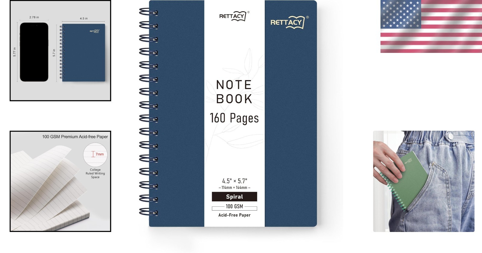 Compact A6 Journal Notebook, 160 Pages, Waterproof and Durable for Everyday Use