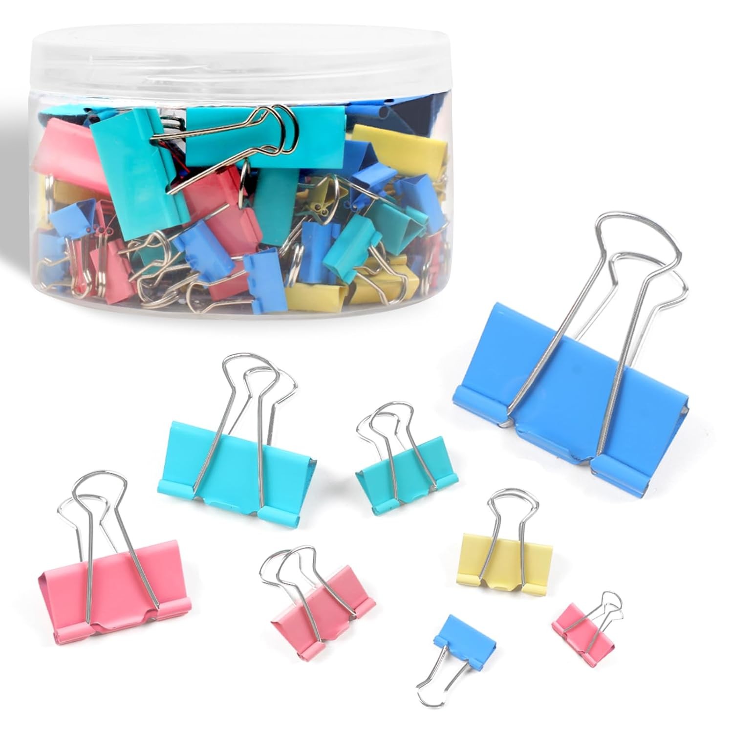 Binder Clip Assortment 125PCS Mixed Colors Sizes Included