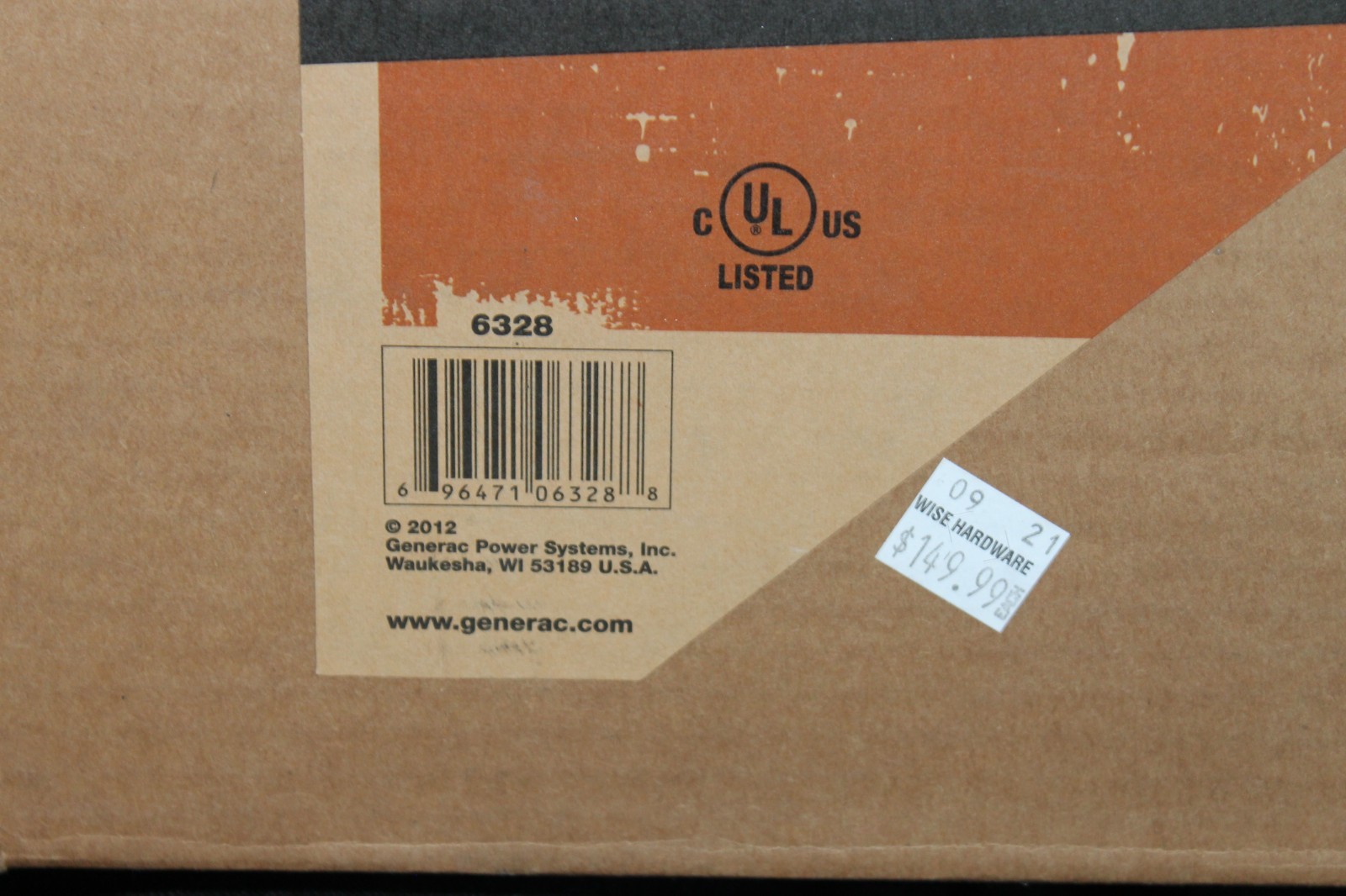 Generac Generator Cord 6328 25ft 30 AMP L14-30 125/250 Volts 10 Guage 4 Wire NEW