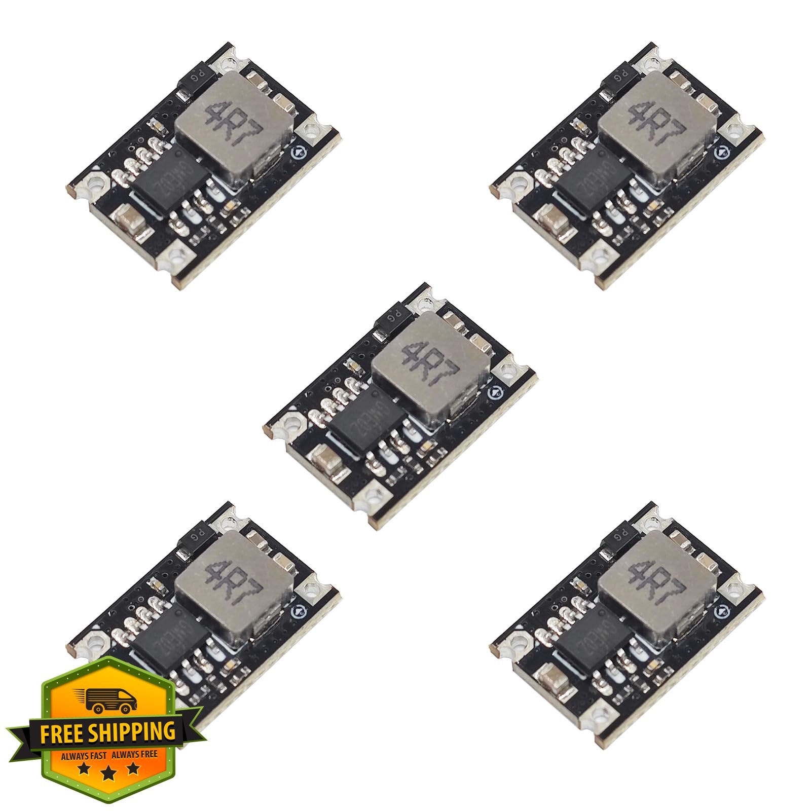 5V Buck Converter Module 5pk DC 5-30V to 5V Step Down 1.8A Regulator Board
