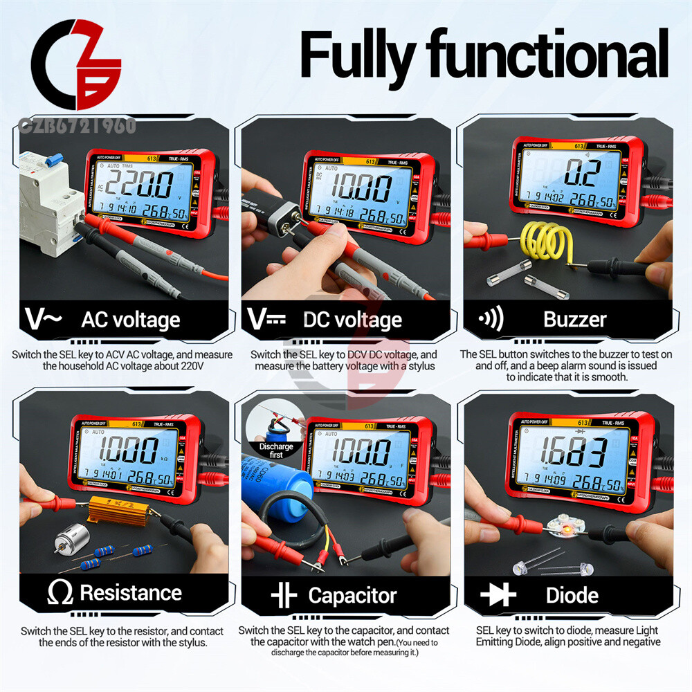 ANENG Digital Multimeter 3-in-1 Calendar/ Thermohygrometer /Multimeter AC/DC Hz