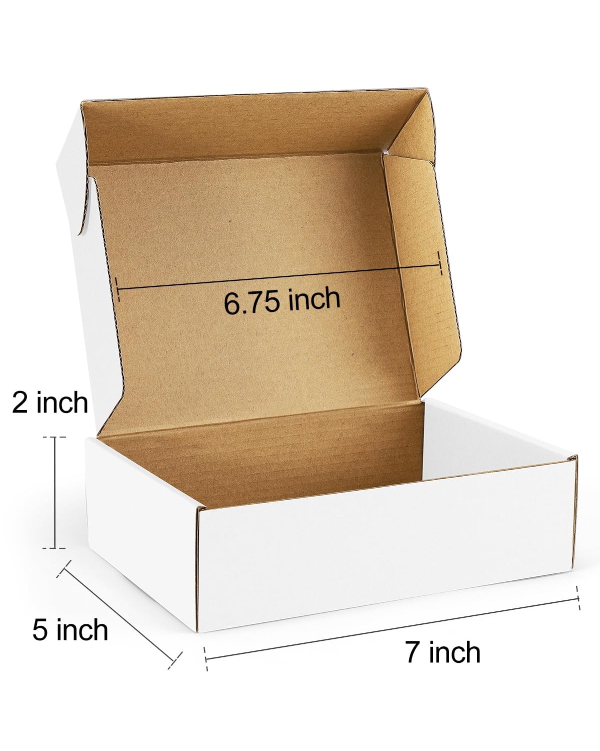 Small Mailing Boxes 50 Pack 7x5x2 Inches White Cardboard Shipping Supplies